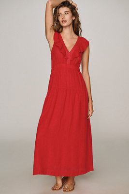 Beaux Linen Blend Maxi Dress