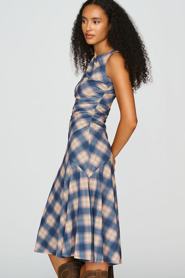 Rails Sorra Plaid Ruched Midi Dress #1