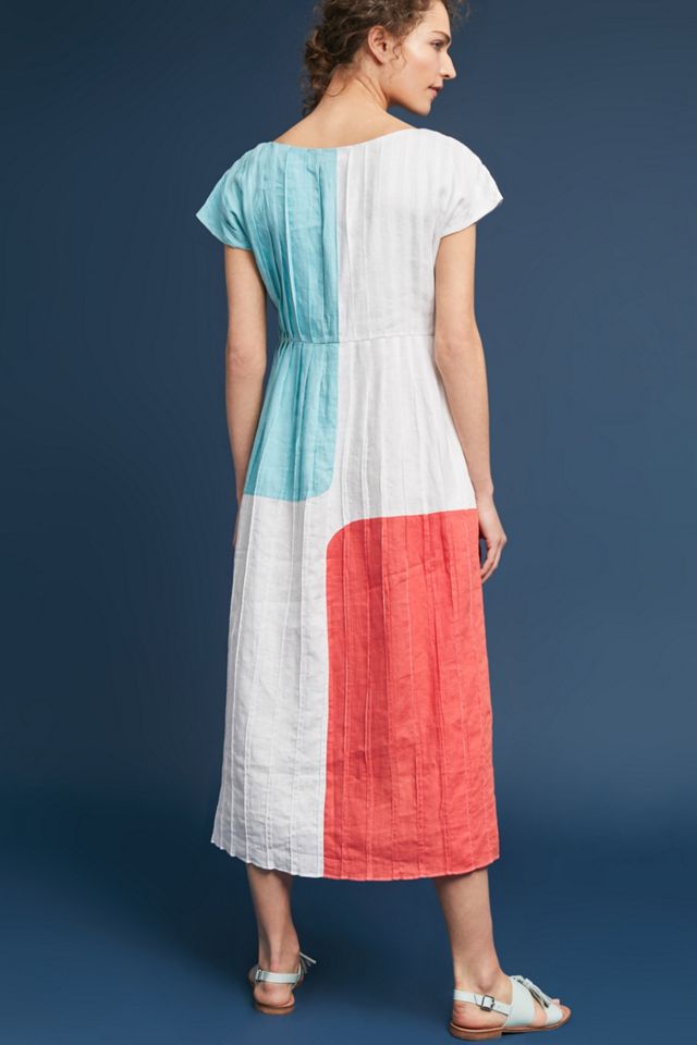 maui linen dress Haven Blue Leilani Hawaiian Muumuu Dress with Sleeves S / Blue main image 1