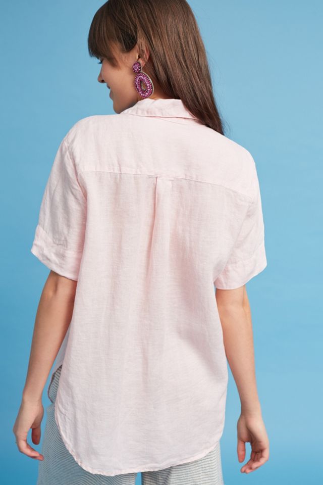 Tie-Front Linen Buttondown #1