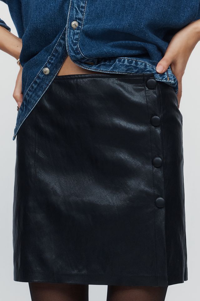 Bella Dahl Faux Leather Wrap Skirt #1