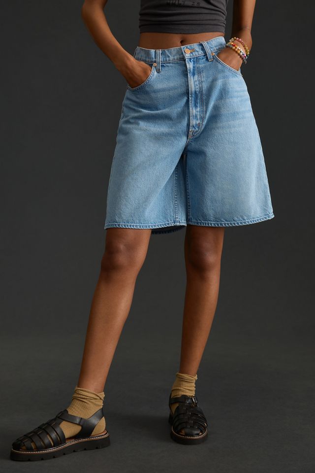 MOTHER High-Rise Wide-Leg Denim Shorts #1