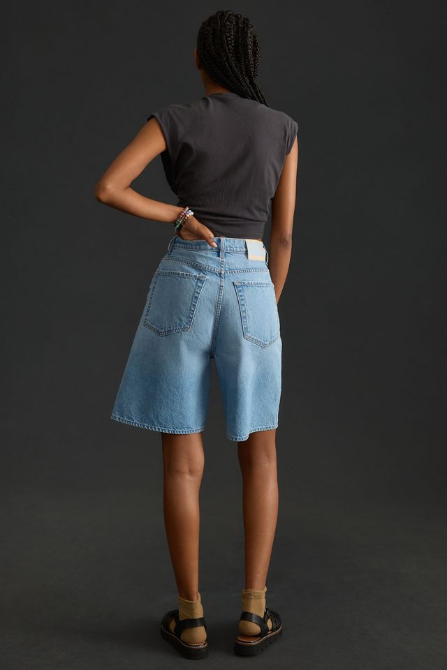 MOTHER High-Rise Wide-Leg Denim Shorts #2