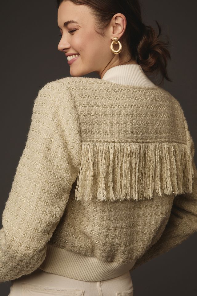MOTHER The Swisher Fringe Bomber Jacket #1