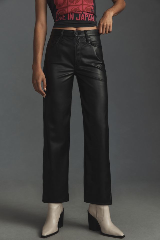 MOTHER The Rambler Zip Ankle Faux Leather Pants #1