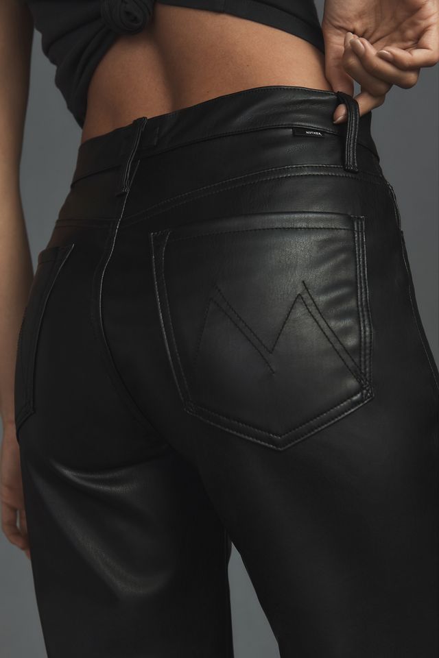 MOTHER The Rambler Zip Ankle Faux Leather Pants #4