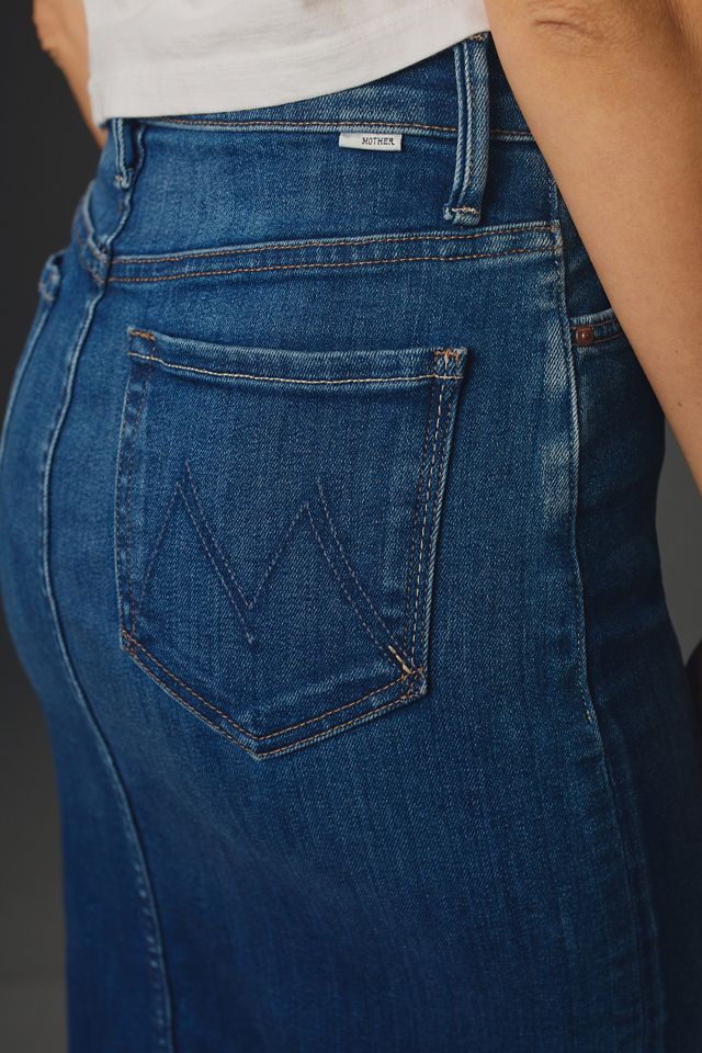 MOTHER The Reverse Pencil Pusher Denim Midi Skirt | Anthropologie