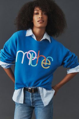 Shop Mother The Drop Square Sweatshirt In Blue