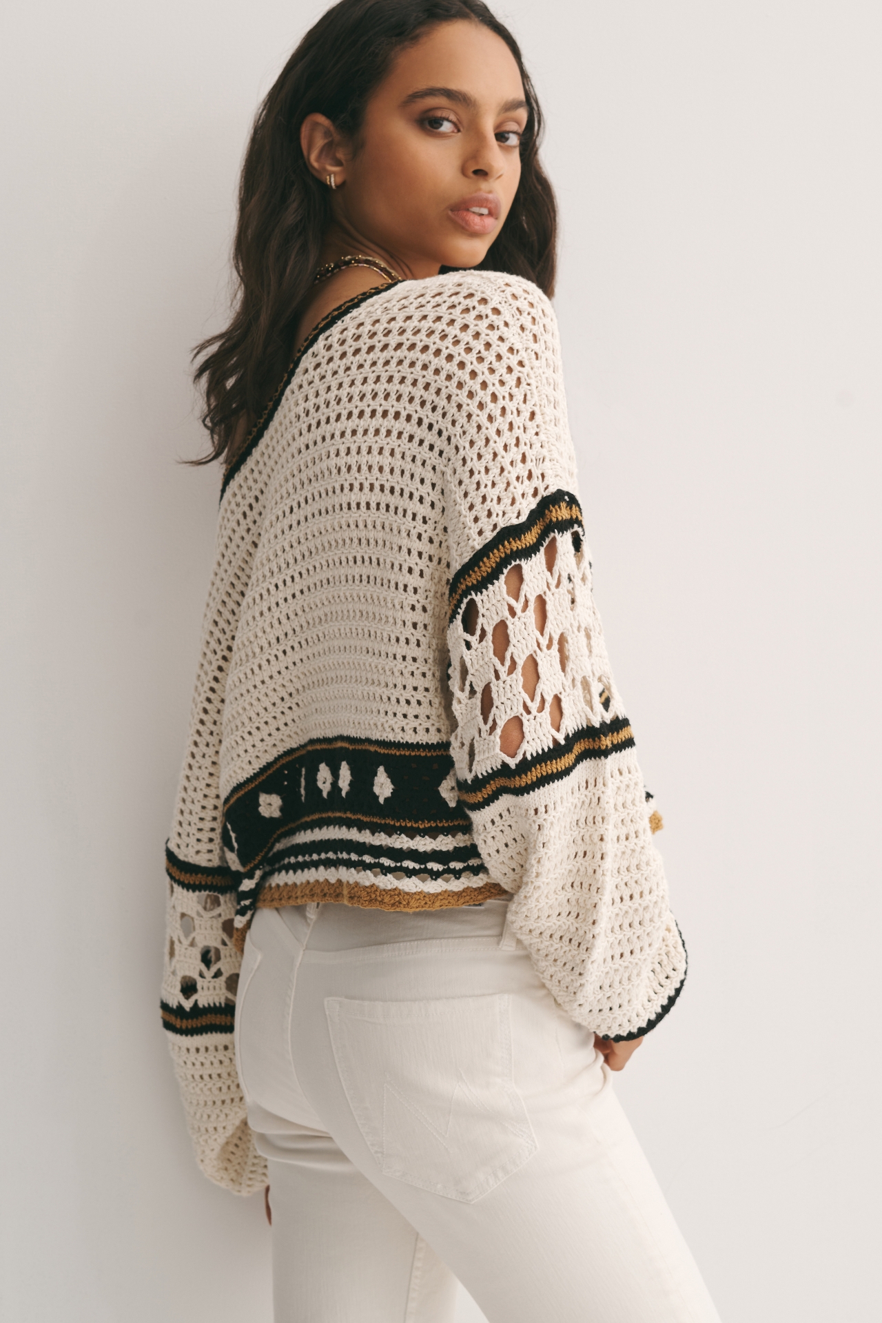 MOTHER Bell-Sleeve Pullover Sweater