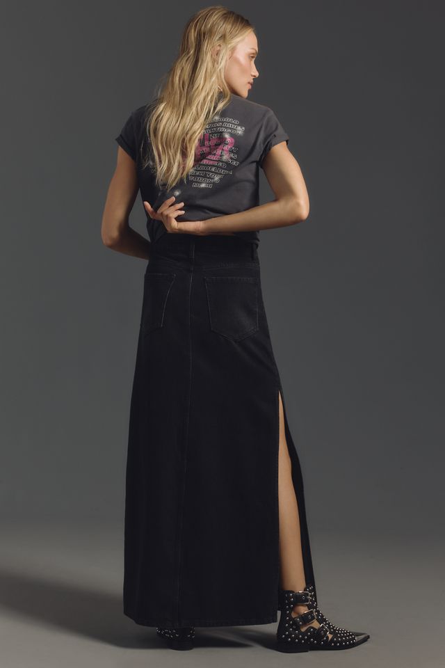 MOTHER The Fun Dip Slice Denim Maxi Skirt #2