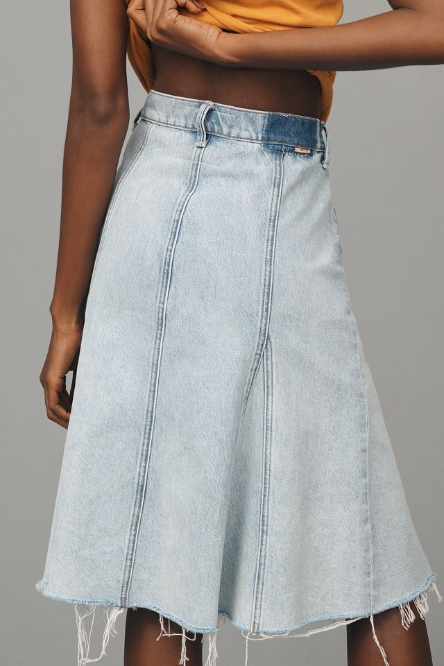 MOTHER The Half Swing Fray Denim Midi Skirt #2