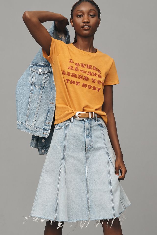 Orange skirt denim best sale