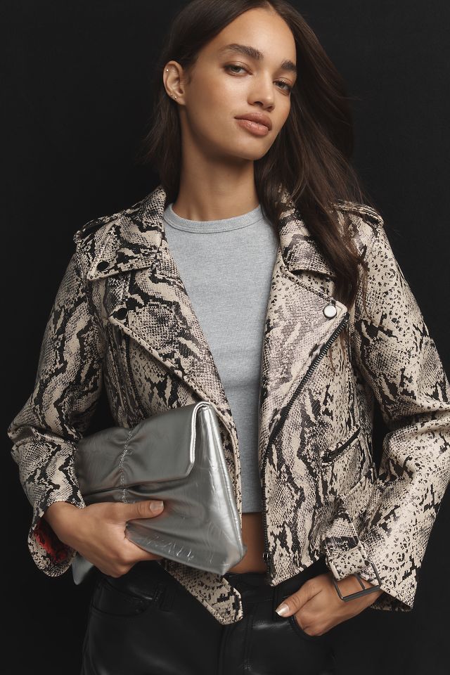 Snakeskin offers Print Faux Leather Moto Jacket