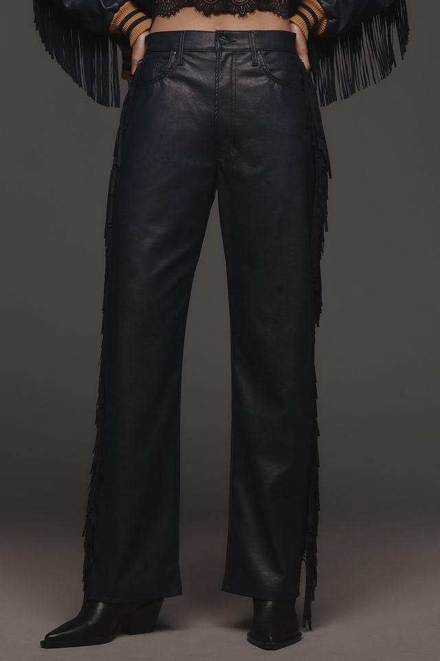 MOTHER The Fringe Half Pipe Sneak Faux-Leather Pants #1