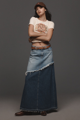 スカート Mother Long skirt The Ditcher Maxi Super Fray MOTHER The Ditcher Maxi Super Fray Skirt | Blue | FARFETCH GE