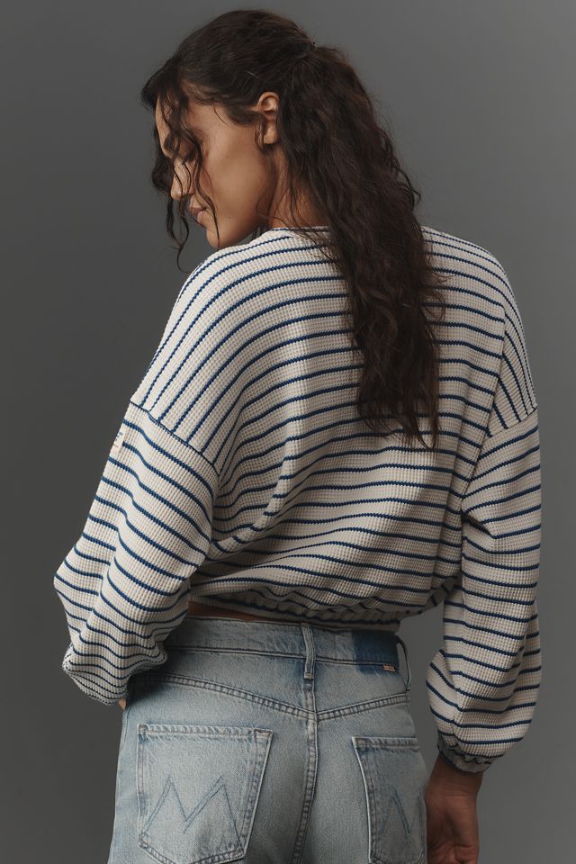 MOTHER The Swipe Long-Sleeve Crew-Neck Cropped Top #2