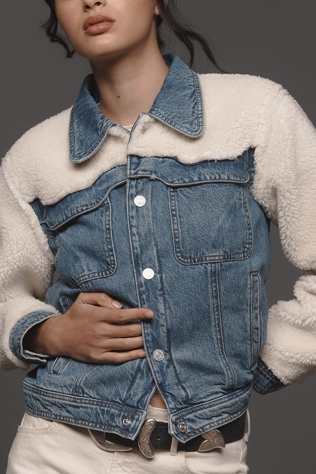 MOTHER The Backbend Sherpa Denim Jacket #4