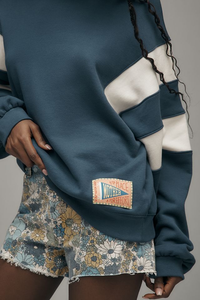 MOTHER The Drop Square Inset Crew-Neck Sweatshirt #1