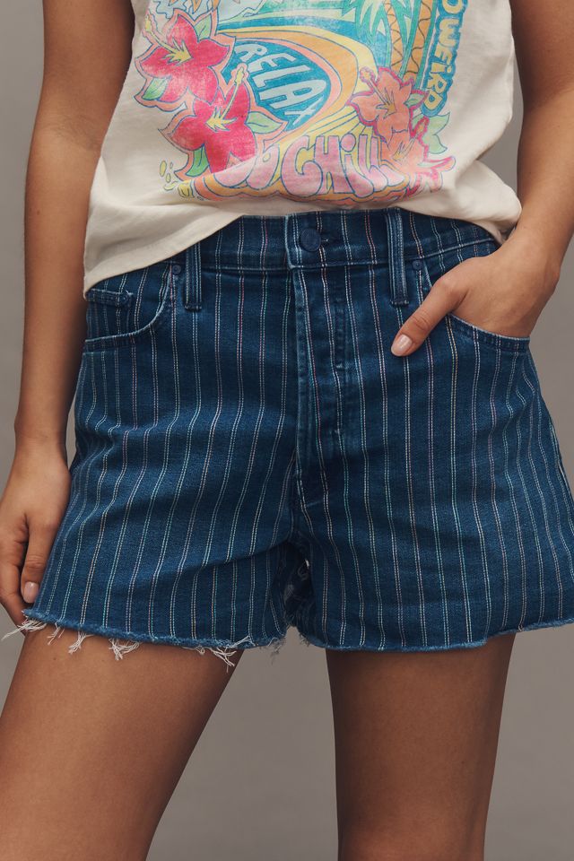 MOTHER The Skipper Short N' Long Fray Denim Shorts #1