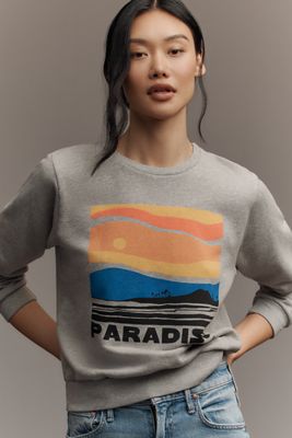 MOTHER The Swipe Long-Sleeve Crew-Neck Cropped Top