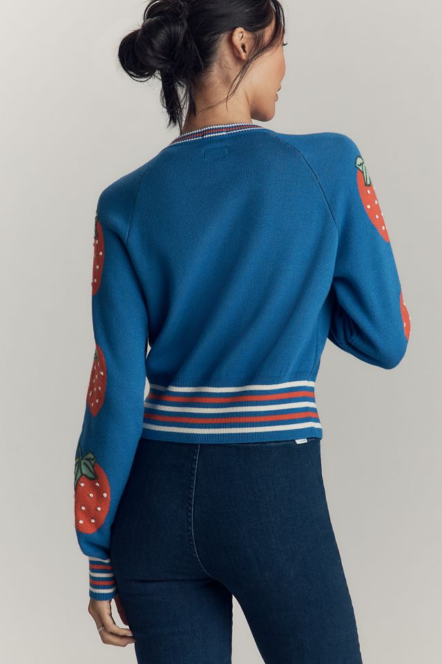 MOTHER The Crop Rib Crew-Neck Cardigan Sweater #1
