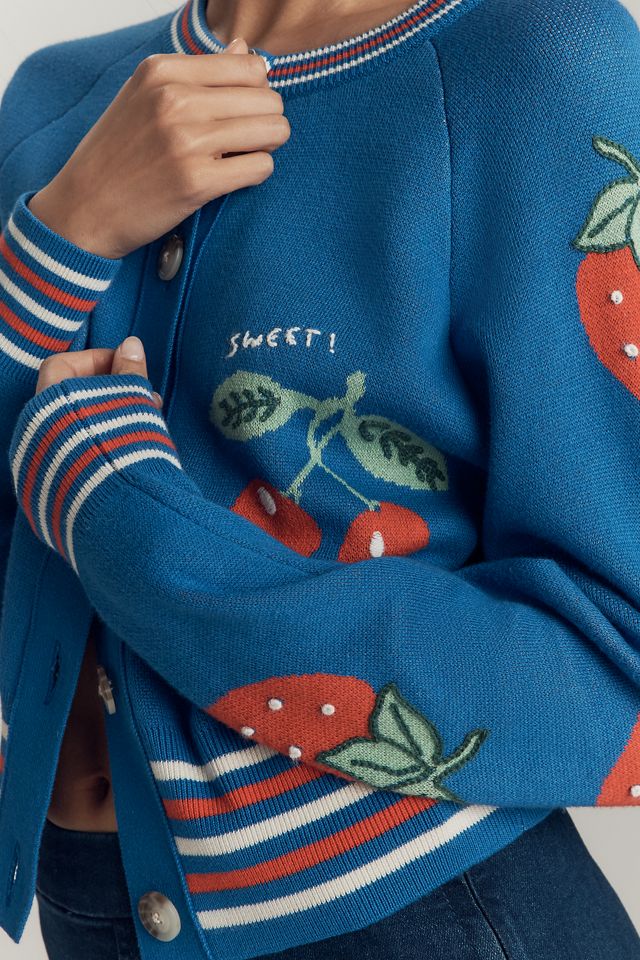 MOTHER The Crop Rib Crew-Neck Cardigan Sweater #2