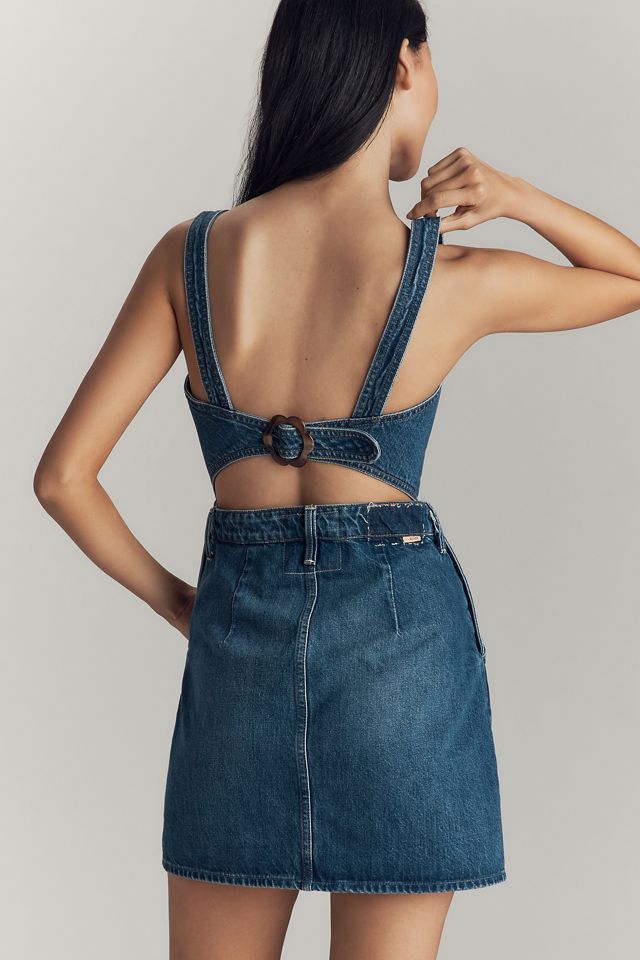 MOTHER The Over It Denim Mini Dress #1