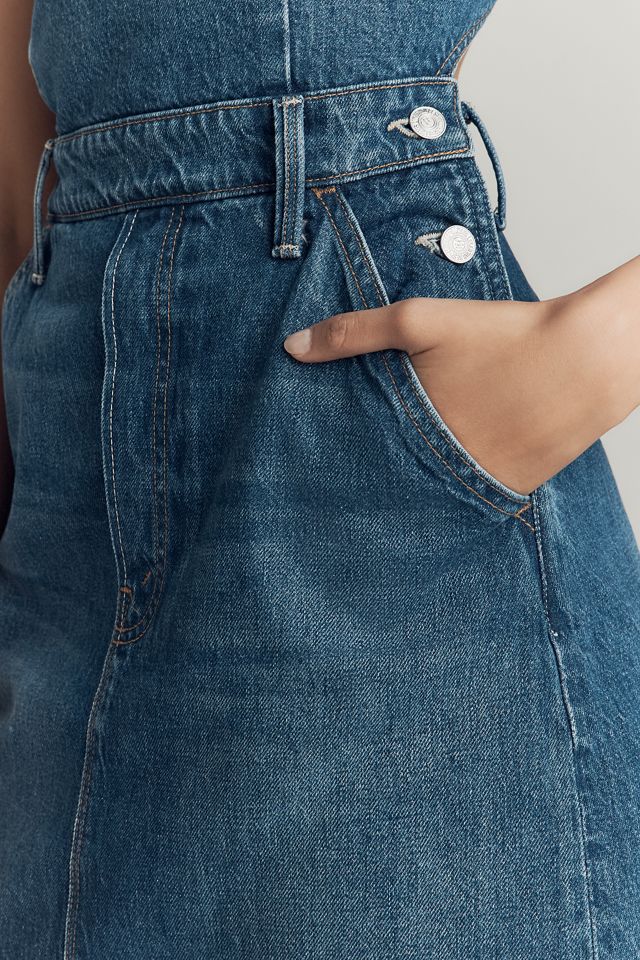 MOTHER The Over It Denim Mini Dress #3