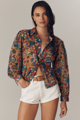 Mother The Rhapsody Exes Buttondown Blouse In Sand