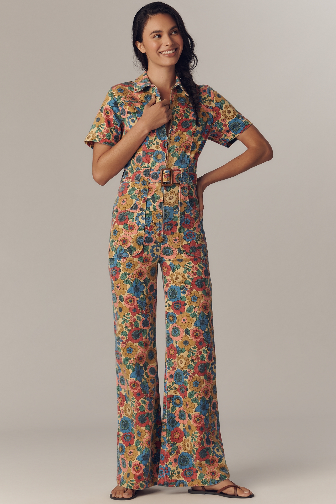 MOTHER The Hustler Roller Short-Sleeve Jumpsuit
