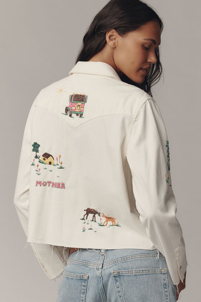 MOTHER The Super Ex's Crop Fray Buttondown Shirt #1