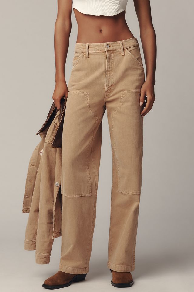 MOTHER Bee's Knees Stud Finder Wide-Leg Pants #1