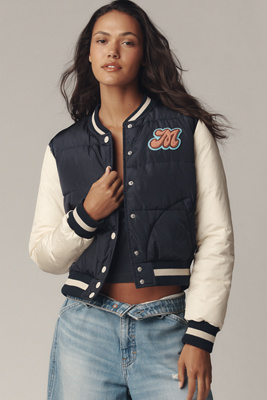 Mother Pillow Talk Letterman Jacket In Multi