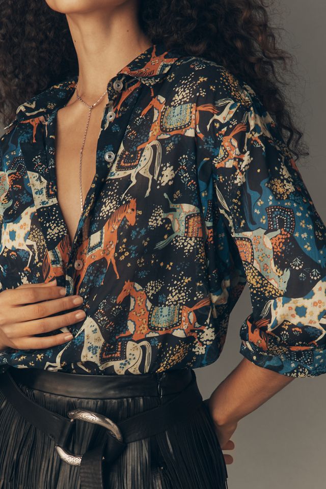 MOTHER The Veil Long-Sleeve Blouse #1