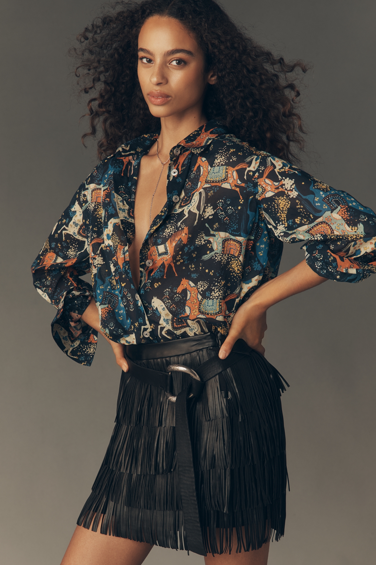 MOTHER The Veil Long-Sleeve Blouse