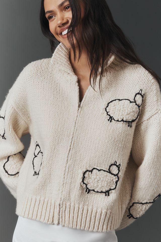 MOTHER The Crop Raquette Cardigan Sweater | Anthropologie