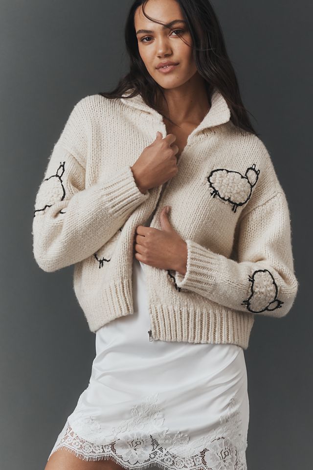 MOTHER The Crop Raquette Cardigan Sweater | Anthropologie