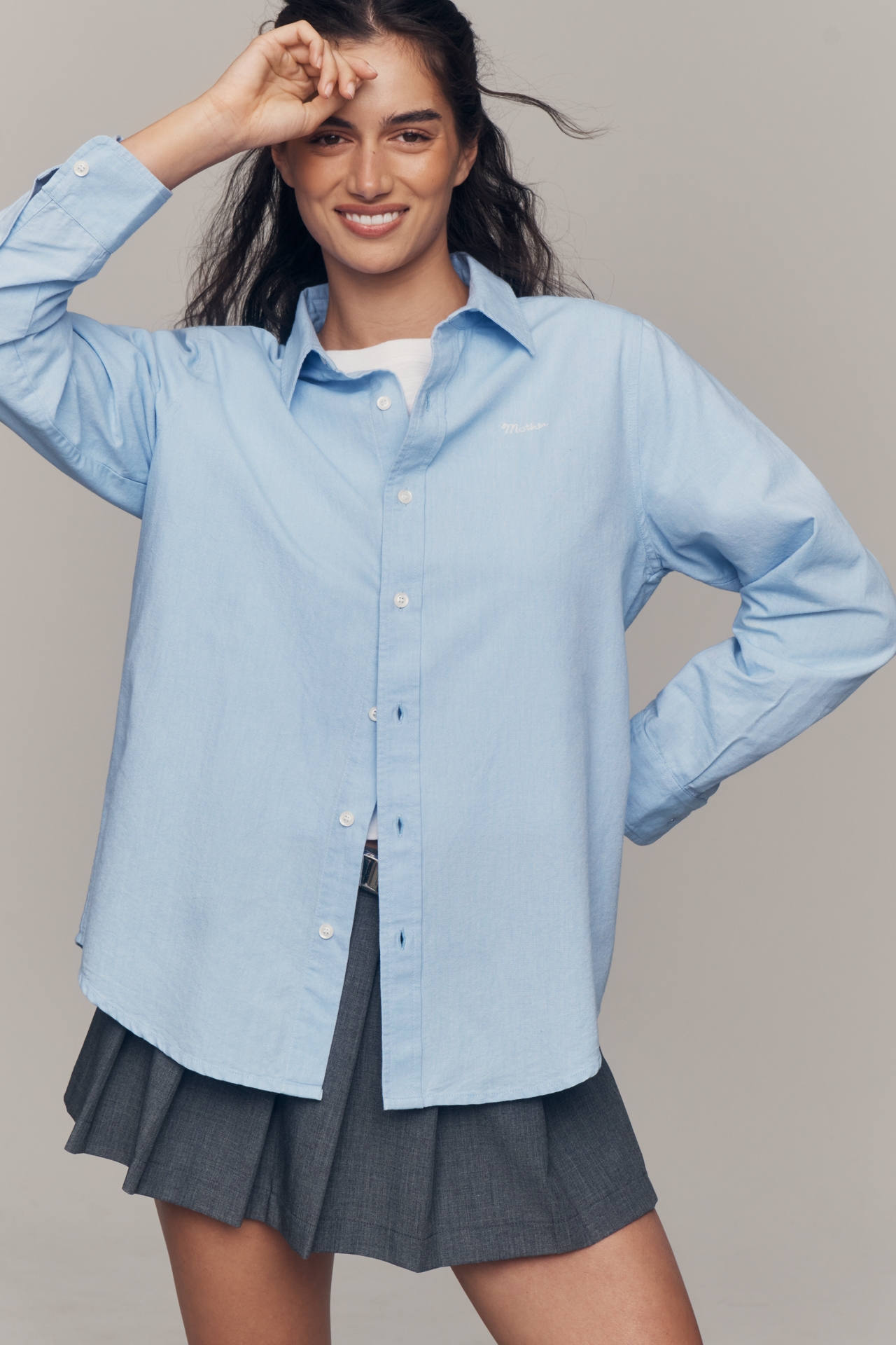 MOTHER The Bestie Long-Sleeve Buttondown Top