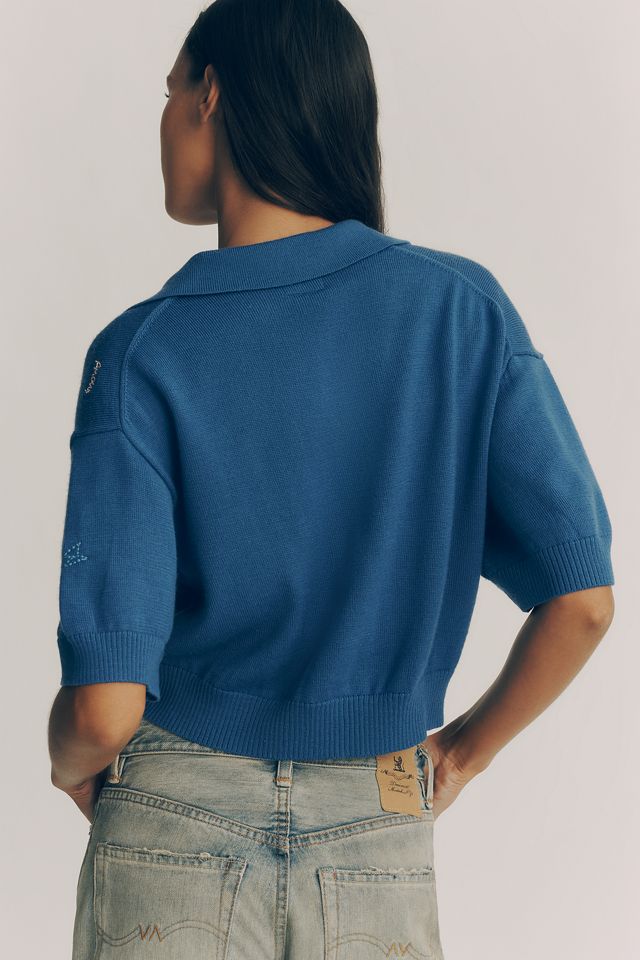 MOTHER The Boxy Raquette Short-Sleeve Wool Cardigan #2