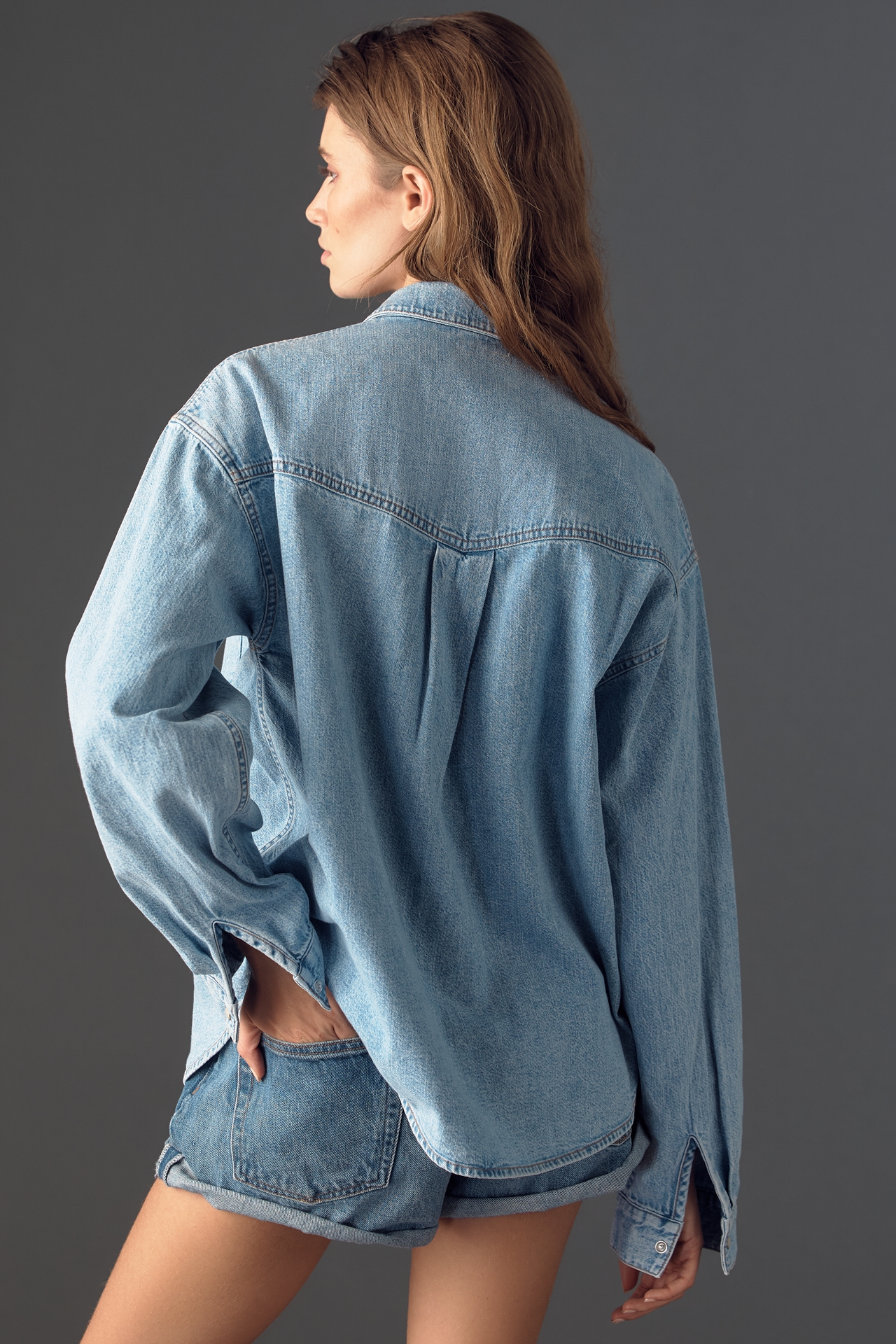 MOTHER The Big Splash Cotton Buttondown Top