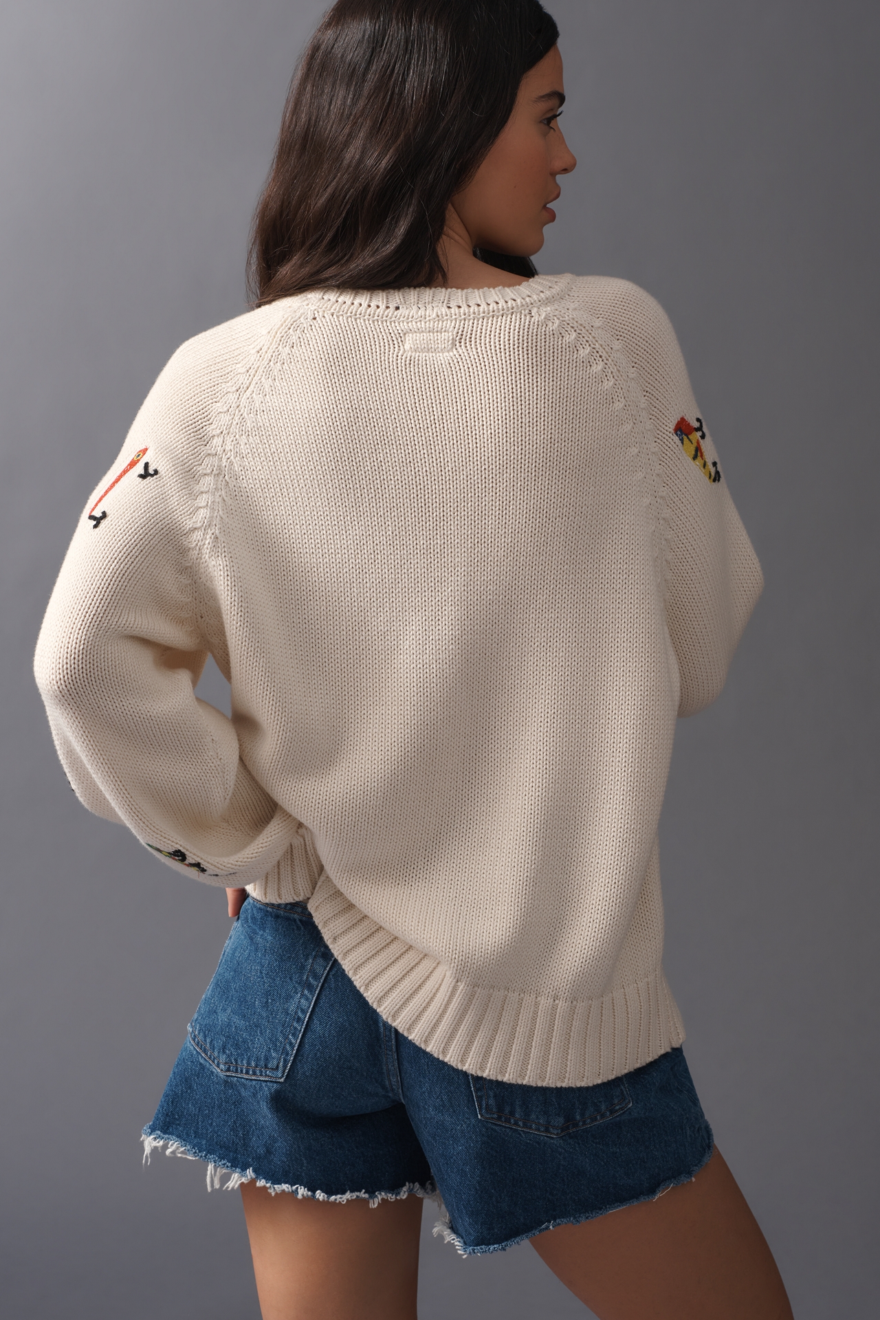 MOTHER The Raglan Cotton Pullover Sweater