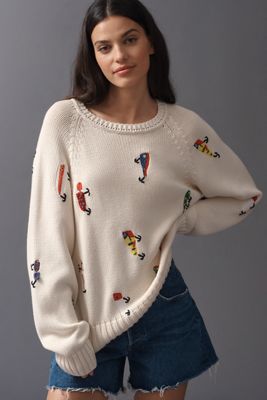 THE GREAT. Embroidered Sweater | Anthropologie