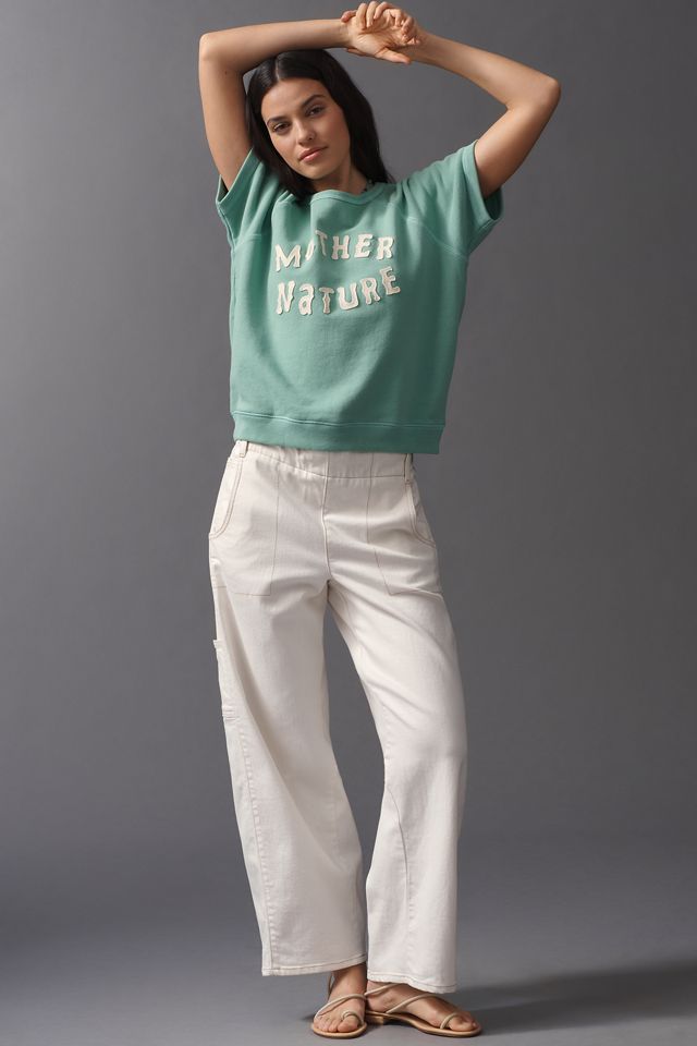 mother★ MOTHER The Short Sleeve Cotton Sweatshirt | Anthropologie