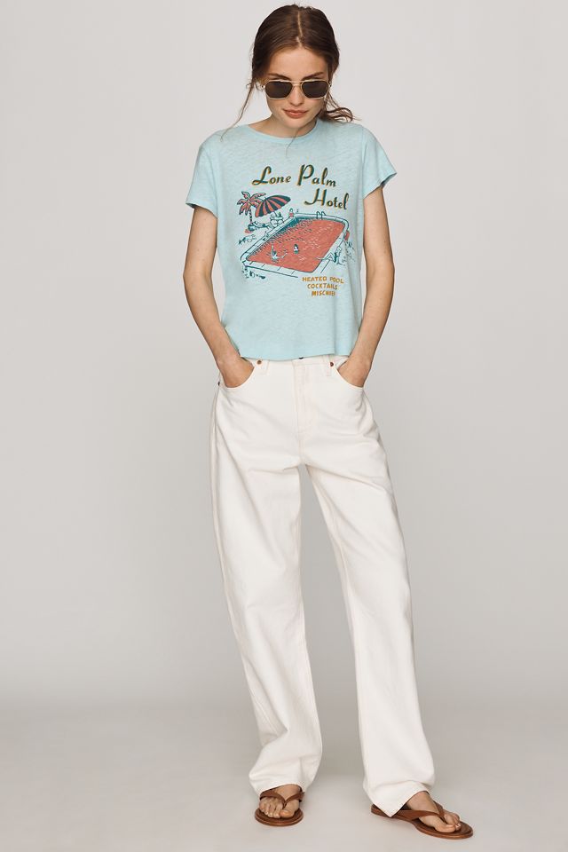 MOTHER Lil Sinful Cotton Linen Graphic Tee | Anthropologie
