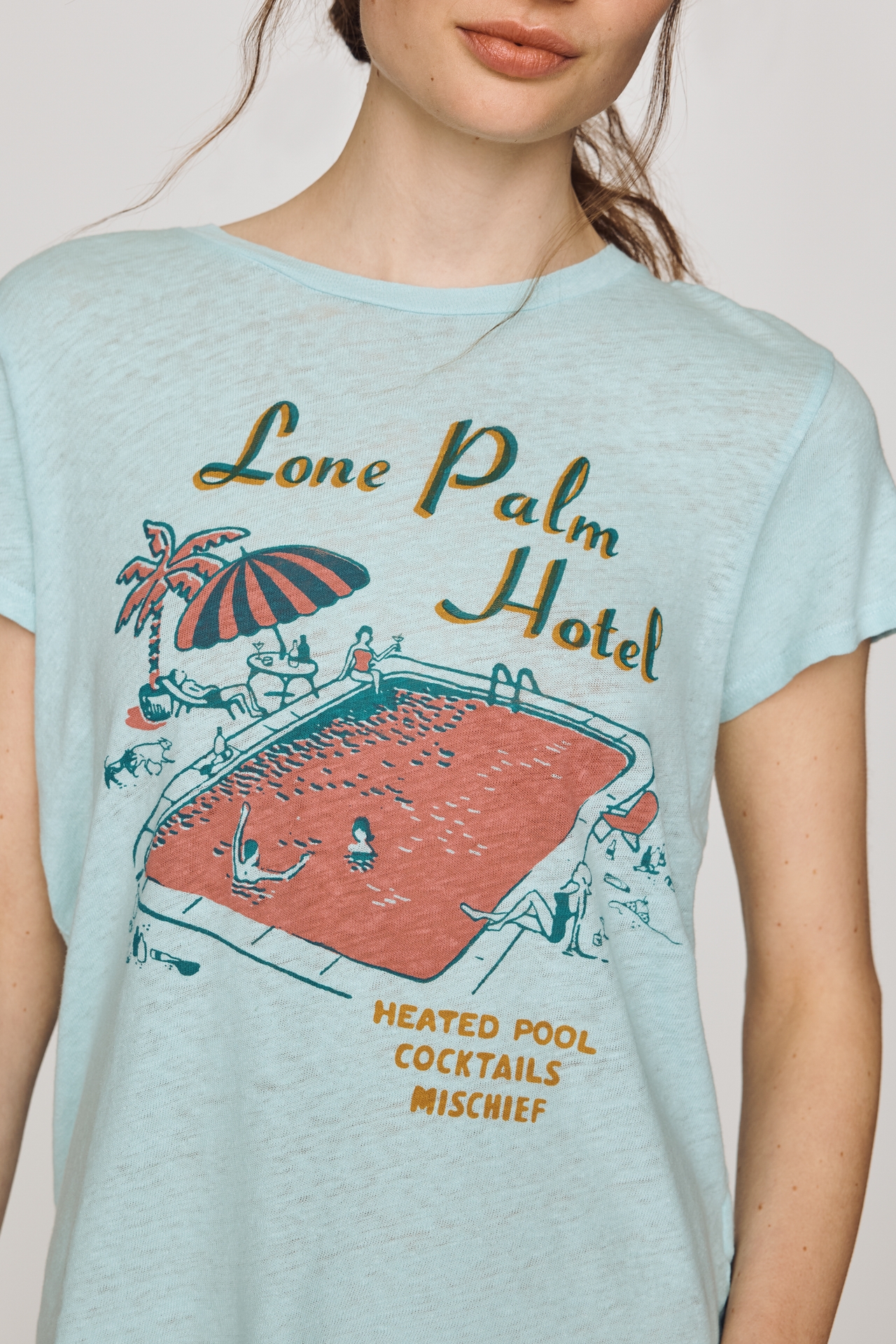 MOTHER Lil Sinful Cotton Linen Graphic Tee