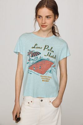 MOTHER Lil Sinful Cotton Linen Graphic Tee | Anthropologie