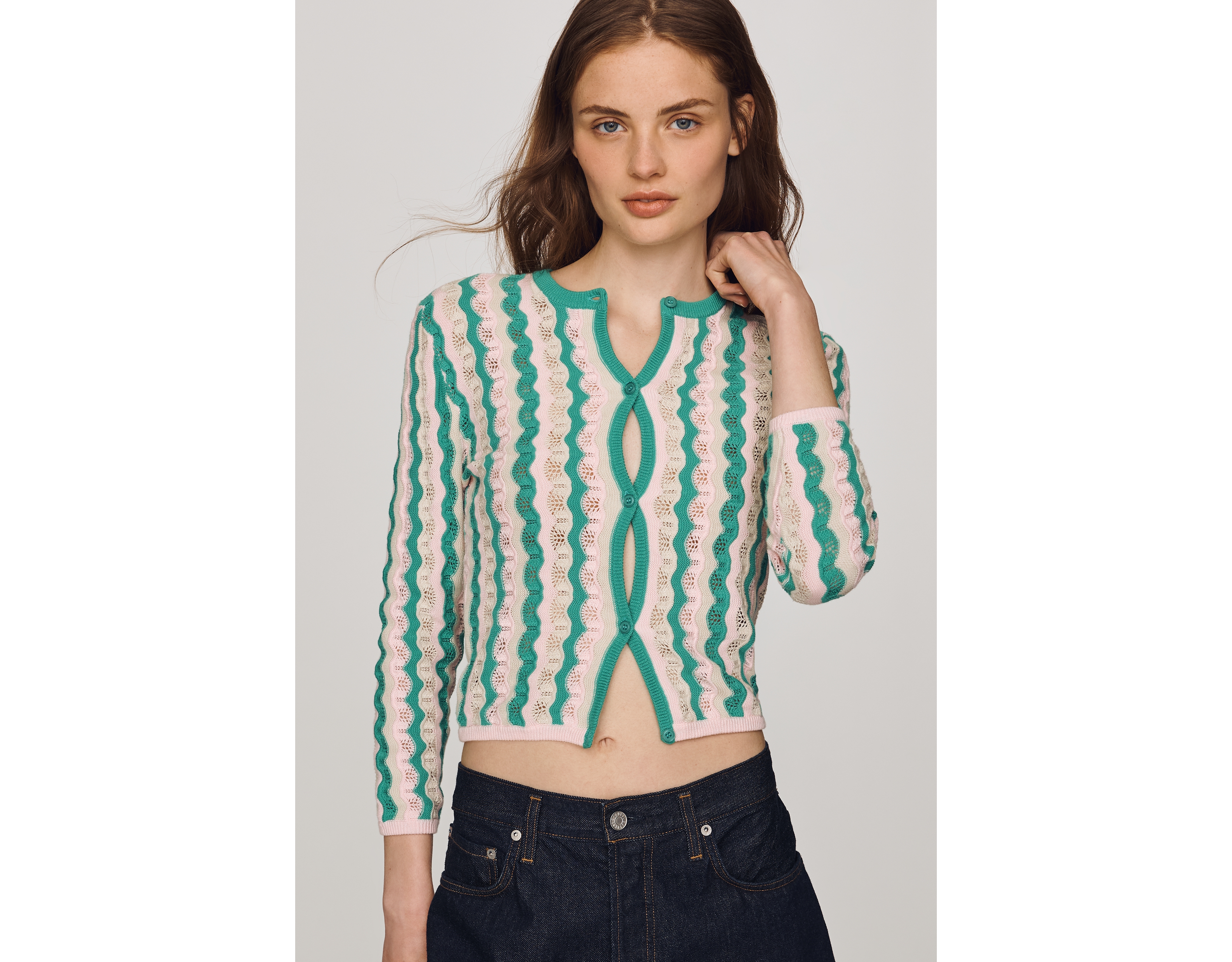 MOTHER 100% Cotton Pointelle Cardigan