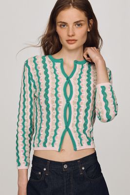 MOTHER 100% Cotton Pointelle Cardigan
