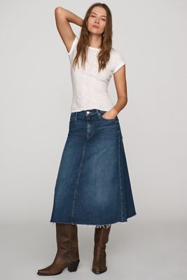 MOTHER The Circle Denim Midi Skirt