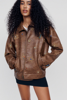 MOTHER The Zip It Faux-Leather Jacket | Anthropologie